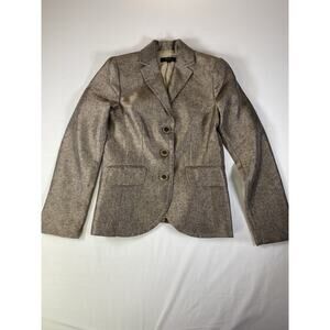 Banu Paris Blazer Jacket Sz 6 Brown Acetate